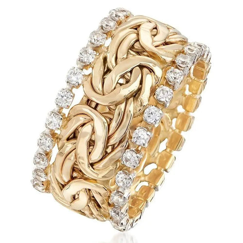 Anello con Zirconia Dorato