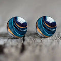 Orecchini Vintage Arrotondato Blu