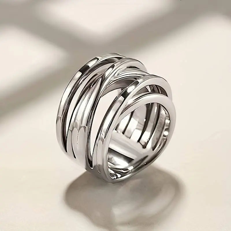 Anello Vintage a Strati Argentato