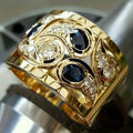 Anello Vintage con Zirconia Dorato