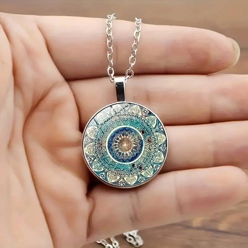 Collana Vintage Mandala Blu