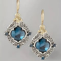 Orecchini con Cristallo Blu Bicolore