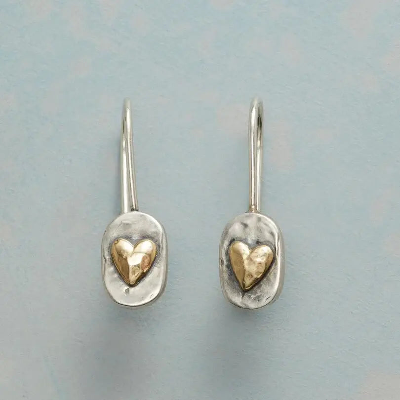 Orecchini Vintage a Cuore Bicolore