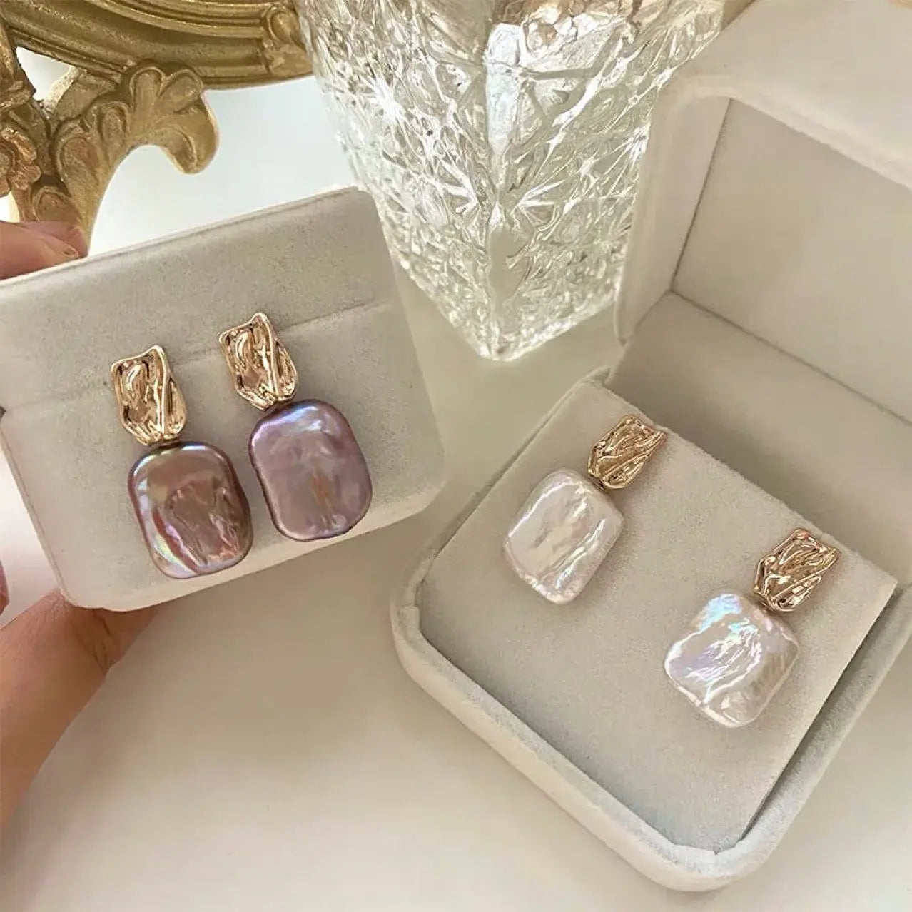 Orecchini Barocco Elegante con Perla Barocca Dorati