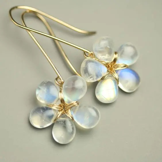 Orecchini Vintage Floreale Bianco