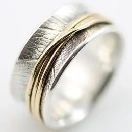 Anello Vintage Lineare Bicolore