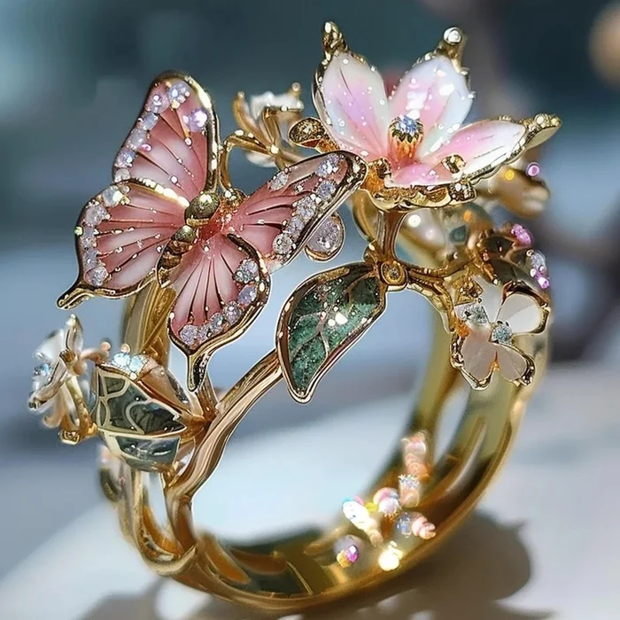 Anello Vintage Floreale Dorato