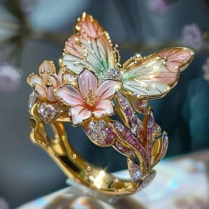 Anello Vintage Floreale Dorato