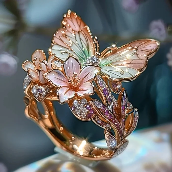 Anello Vintage Floreale Dorato