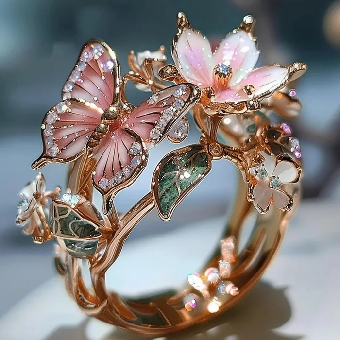 Anello Vintage Floreale Dorato