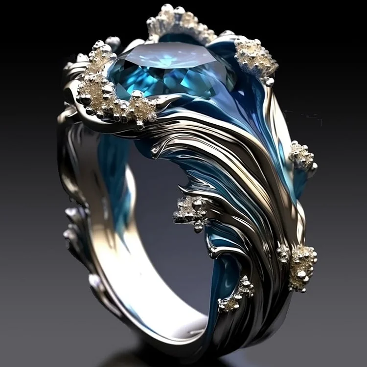 Anello Vintage Ispirato al Mare con Cristallo