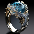Anello Vintage Ispirato al Mare con Cristallo