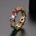 Anello Vintage con Zirconia Multicolore