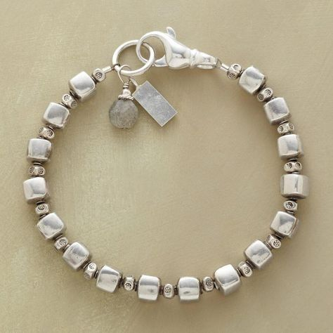 Bracciale Vintage con Perline Argentato