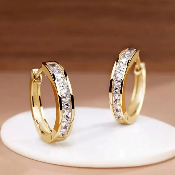 Orecchini Elegante con Cristallo Dorati