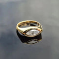 Anello Vintage con Zirconia Dorato