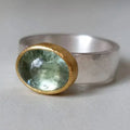Anello Vintage Arrotondato Verde