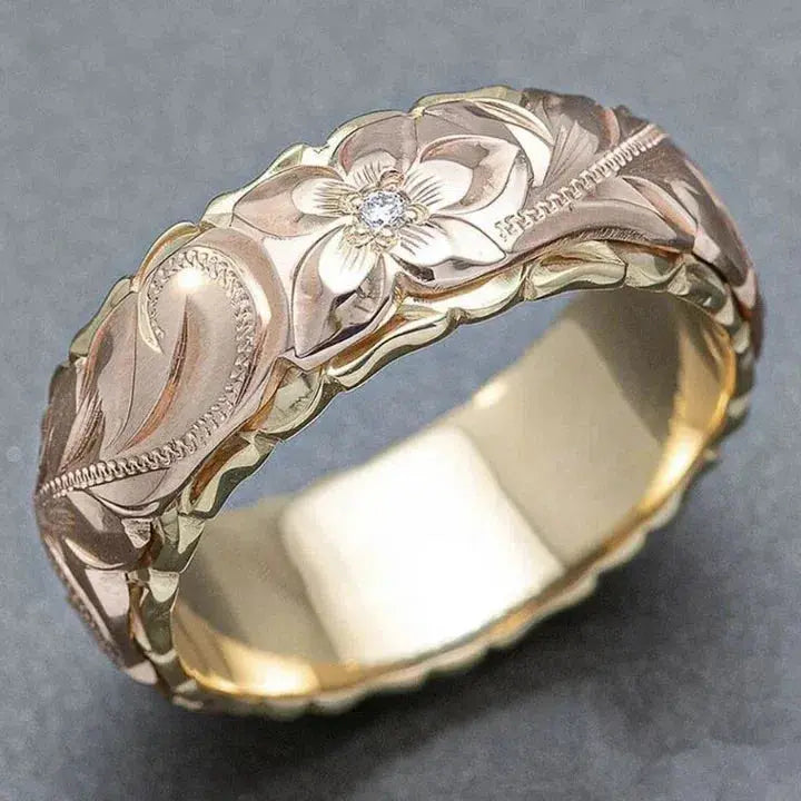 Anello Vintage Floreale Oro Rosa
