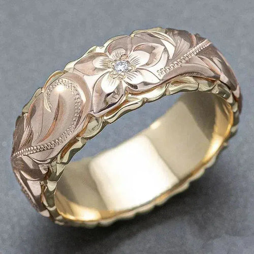 Anello Vintage Floreale Oro Rosa