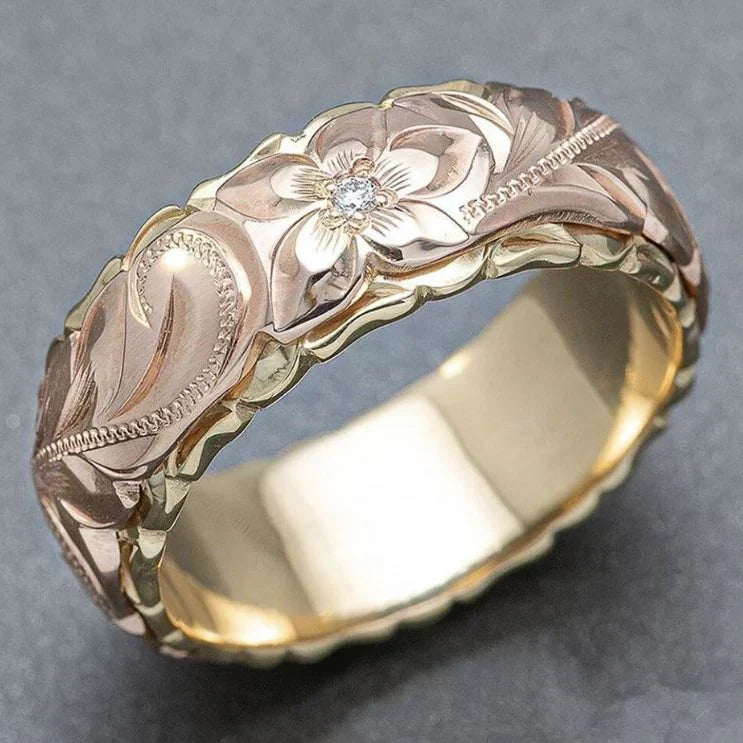 Anello Vintage Floreale Oro Rosa