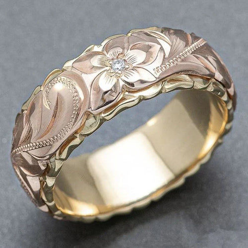 Anello Vintage Floreale Oro Rosa