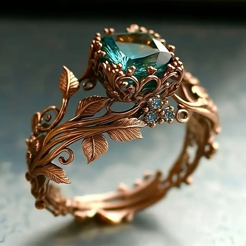 Anello con Cristallo Verde