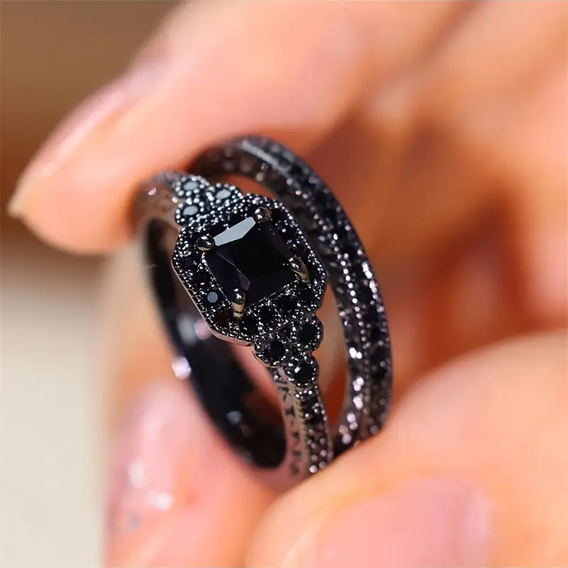 Set di Anelli Vintage Nero