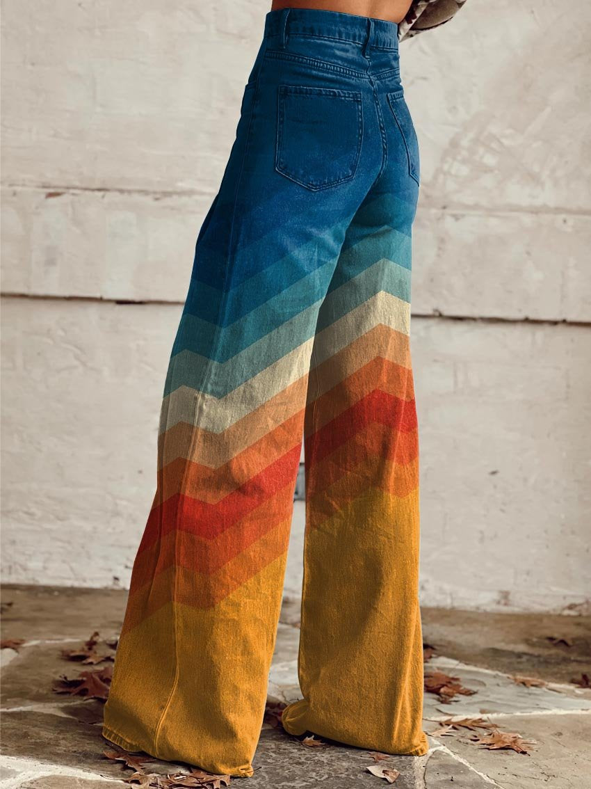 Léa | Pantaloni eleganti retro zigzag