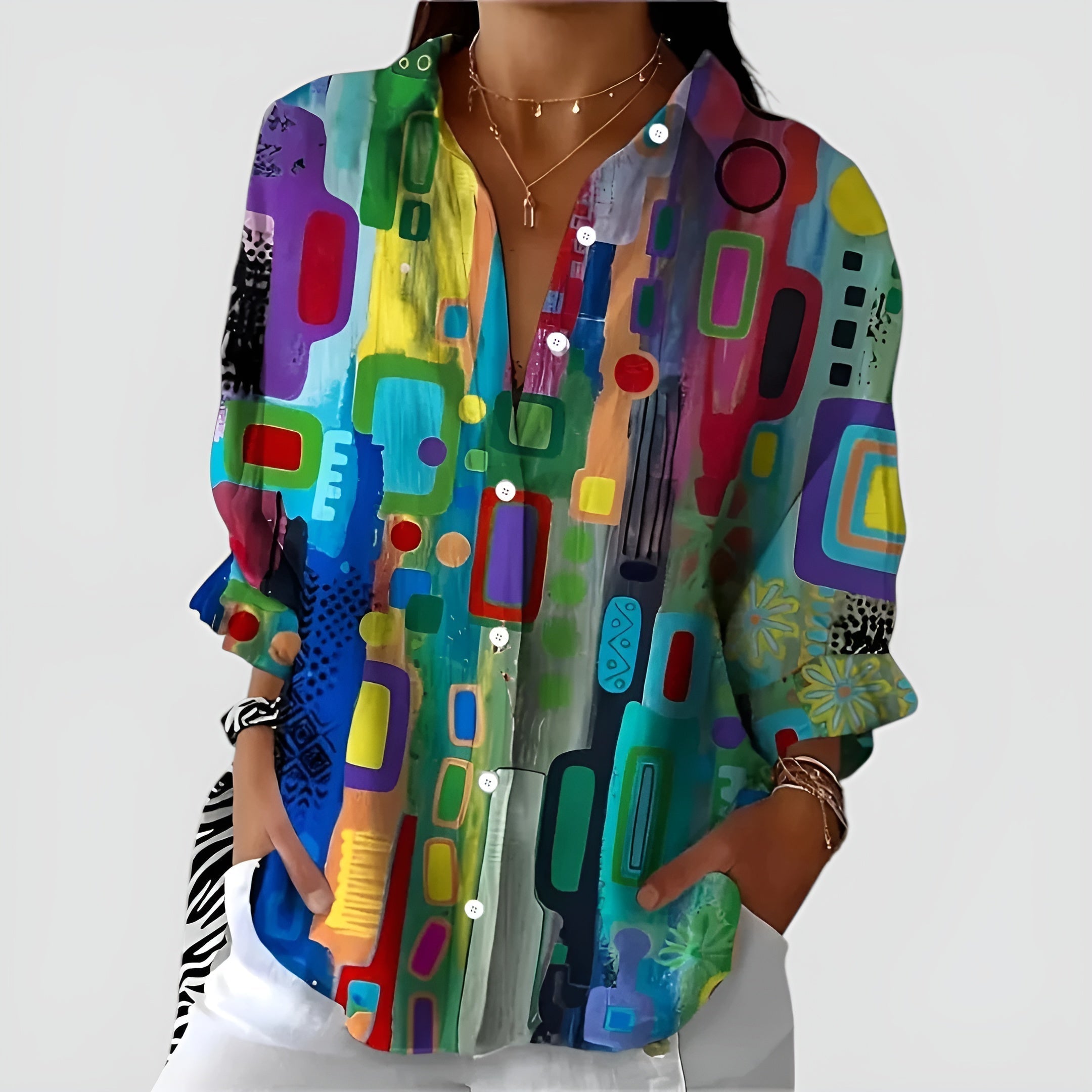 Ava | Blusa con motivo geometrico
