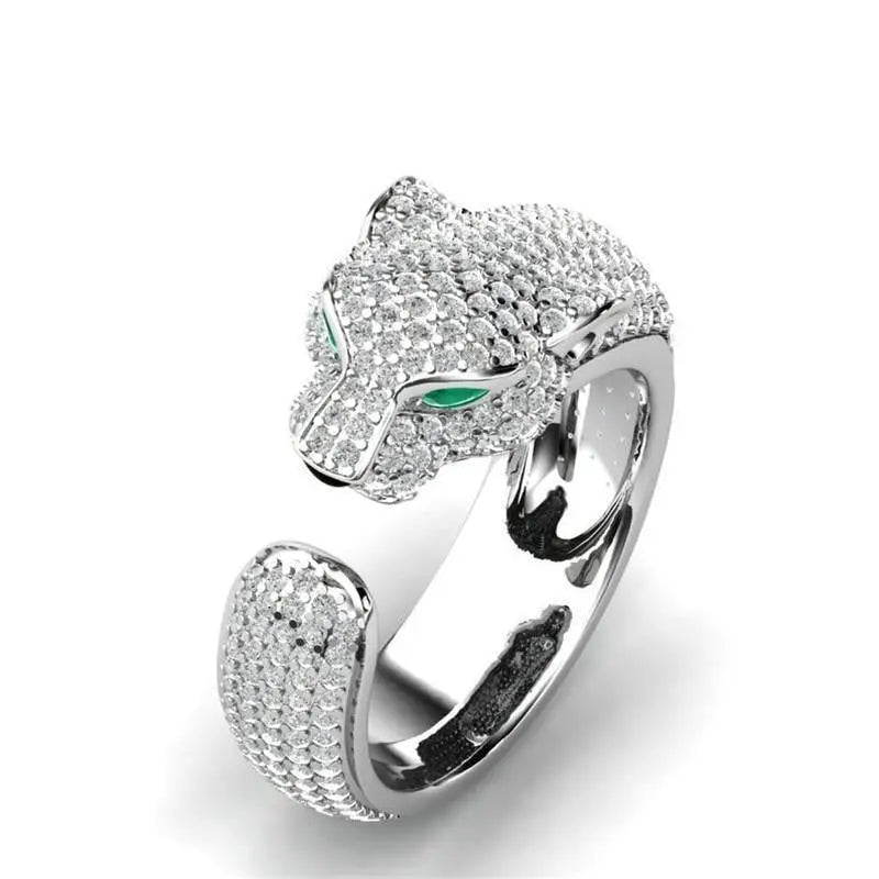 Anello Regolabile Floreale con Zirconia Verde Argentato