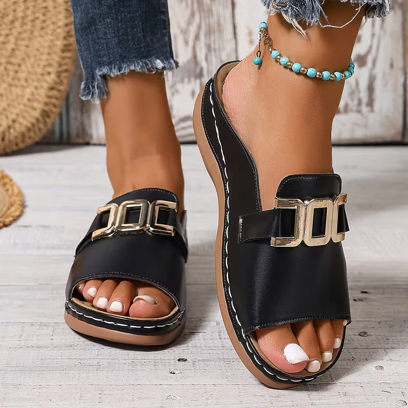 Sandali Sabot Eleganti da Donna con Zeppa Bassa Anatomica